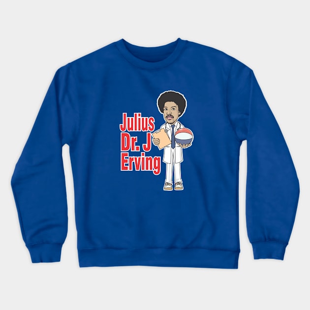 NBA Legend Julius Dr. J Erving Crewneck Sweatshirt by Tom Stiglich Cartoons